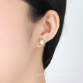 Lovely Star Shape Gold Plated Freshwater Pearl Sterling Silver Stud Earrings